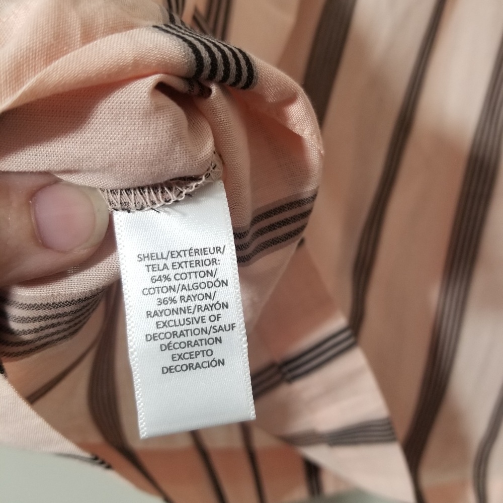 NWT Loft Floral Striped Off Shoulder Pale Pink Top - Picture 3 of 5